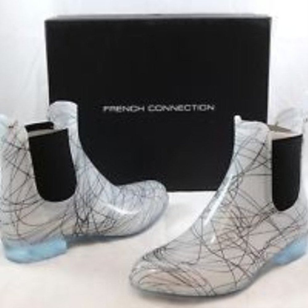 FRENCH CONNECTION Women's Nevis •White/Black• Rain Boot